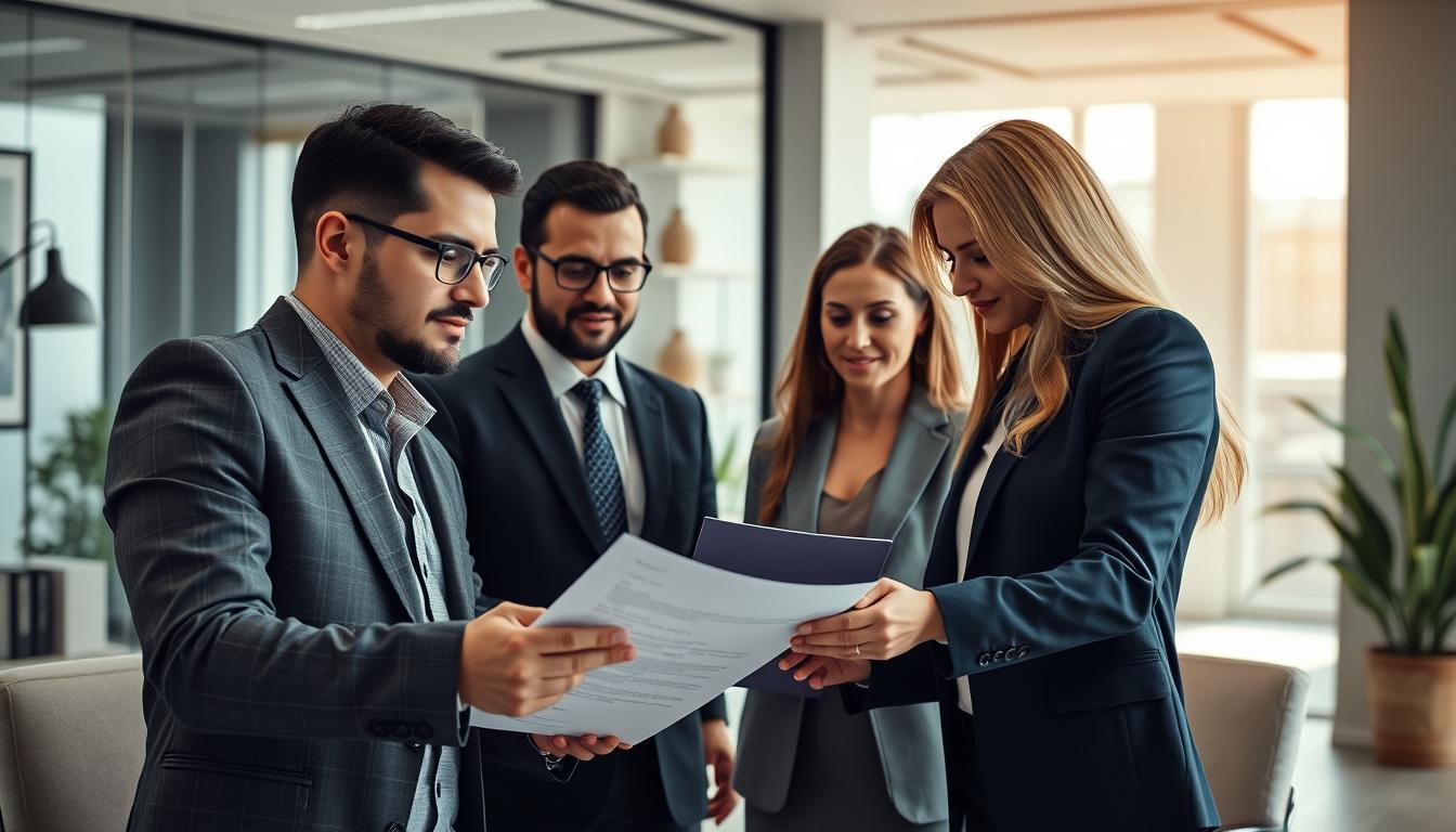 Family reviewing legal documents